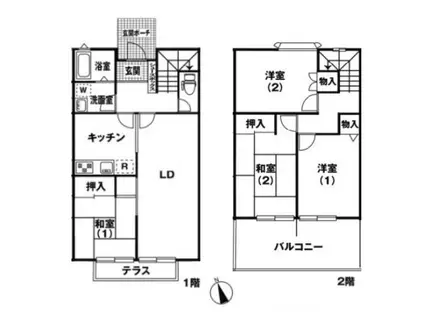 世田谷経堂(4LDK/1階)の間取り写真