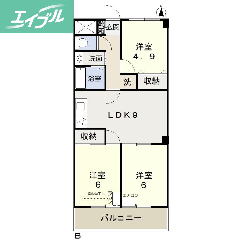 チスカワケA(3LDK/5階)の間取り写真