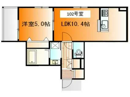 CLAIR KAWASAKI(1LDK/1階)の間取り写真