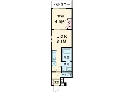 フジパレス西取石I番館(1LDK/1階)の間取り写真
