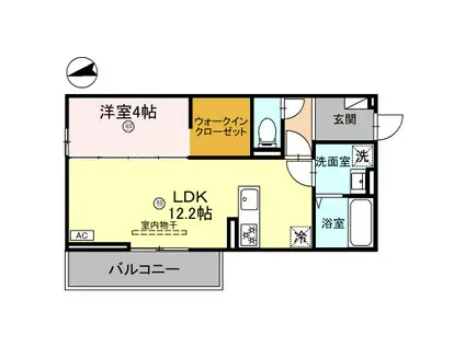 D-ROOM古沢(1LDK/2階)の間取り写真