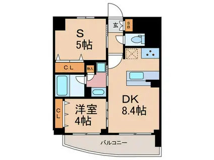 EP京都河原町通IIレジデンシャル(1SDK/10階)の間取り写真