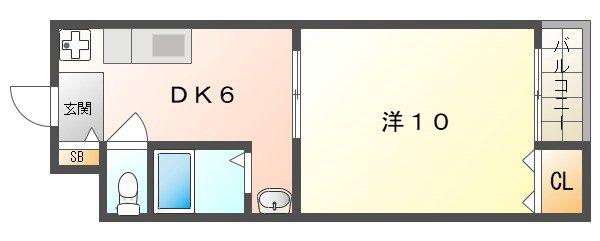 SPマンション(1DK/3階)の間取り写真