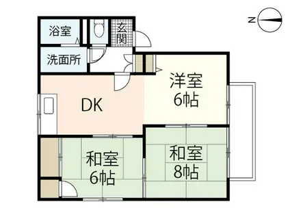 原田ハイツ B(3DK/1階)の間取り写真