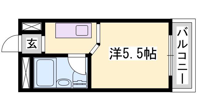 サンワプラザ福崎I(ワンルーム/1階)の間取り写真