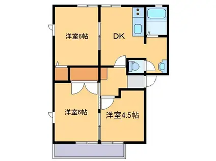 マイム井上D(3DK/1階)の間取り写真