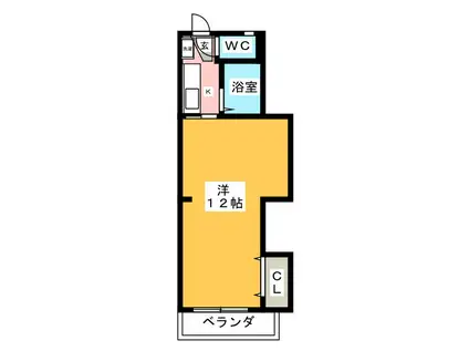 ミミ湘南(1K/2階)の間取り写真