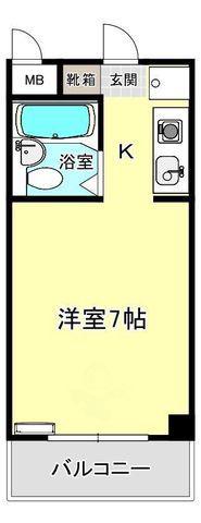 ウイングス北平野(1K/3階)の間取り写真