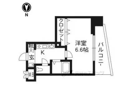 ベラジオ二条城前(1K/11階)の間取り写真