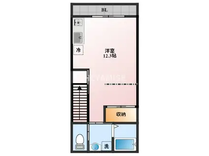 AMITY CROSS(ワンルーム/2階)の間取り写真