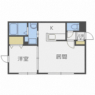 ＪＲ函館本線 銭函駅 徒歩15分 2階建 築17年(1LDK/2階)の間取り写真