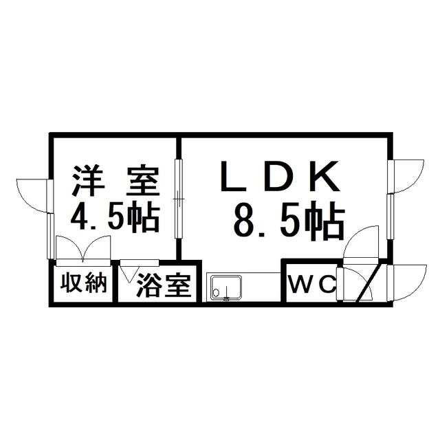 ネスポアール愛(1LDK/2階)の間取り写真