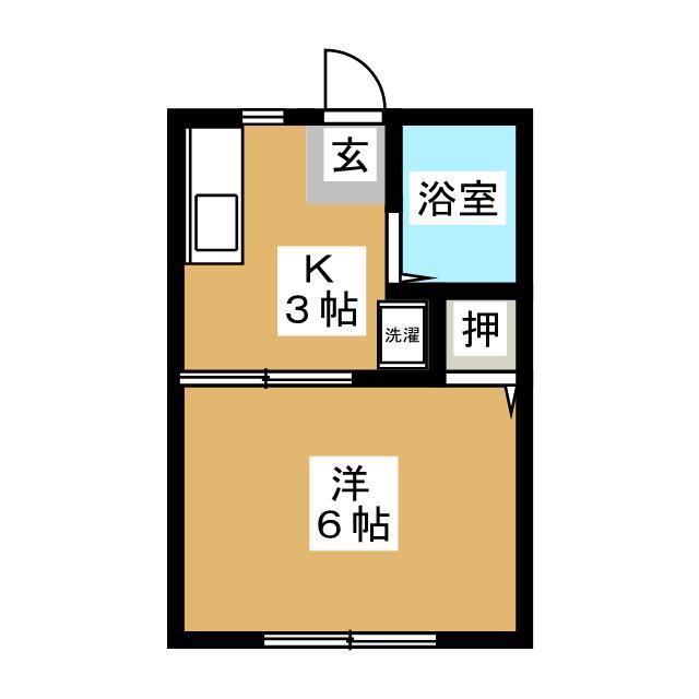 サンシティ嶺田C(1K/1階)の間取り写真
