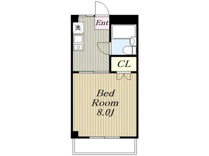 メゾン湘南(1K/3階)の間取り写真