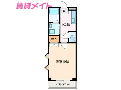 グランドマーキー(1K/3階)の間取り写真