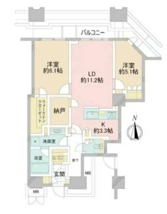 富久クロスコンフォートタワー 50階階 間取り
