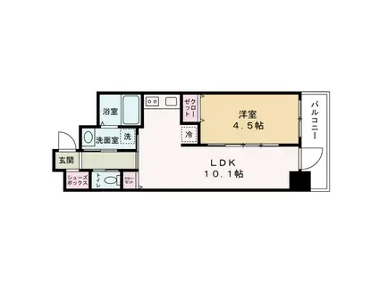 ファーストフィオーレ梅田イースト(1LDK/6階)の間取り写真