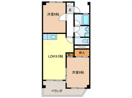 ヴィラフォレスタ(2LDK/2階)の間取り写真