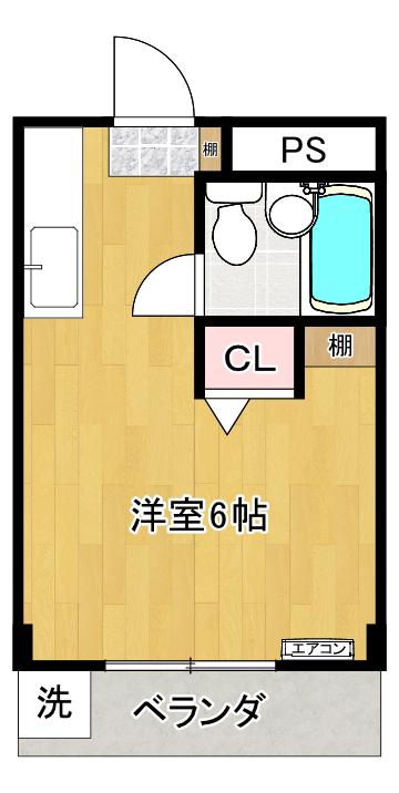 ヒロハイム(ワンルーム/1階)の間取り写真