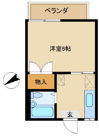 シティホームズ(1K/2階)の間取り写真