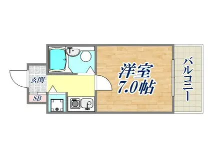 ペイサージュサンコー(1K/8階)の間取り写真