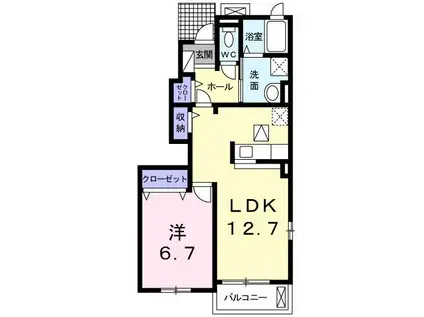 MAISON あやたか(1LDK/1階)の間取り写真