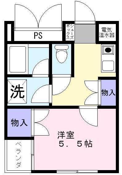 メゾンマキシム(1K/2階)の間取り写真
