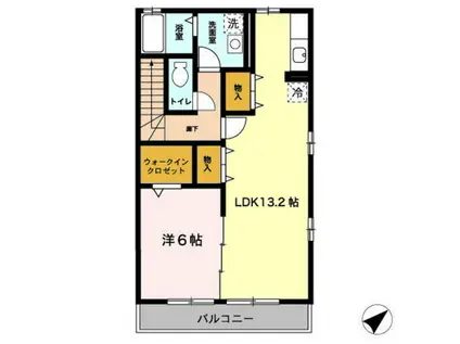 ソフィア野川(1LDK/2階)の間取り写真