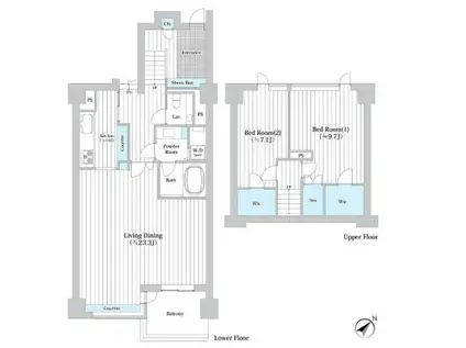 参宮橋 マンション(2LDK/1階)の間取り写真