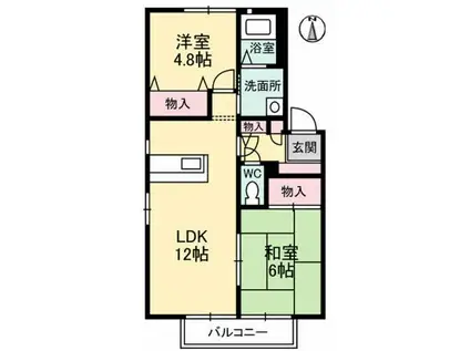 サン・ハイツ(2LDK/1階)の間取り写真