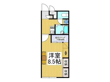 レオパレスエスポワールシャトー(1K/1階)の間取り写真