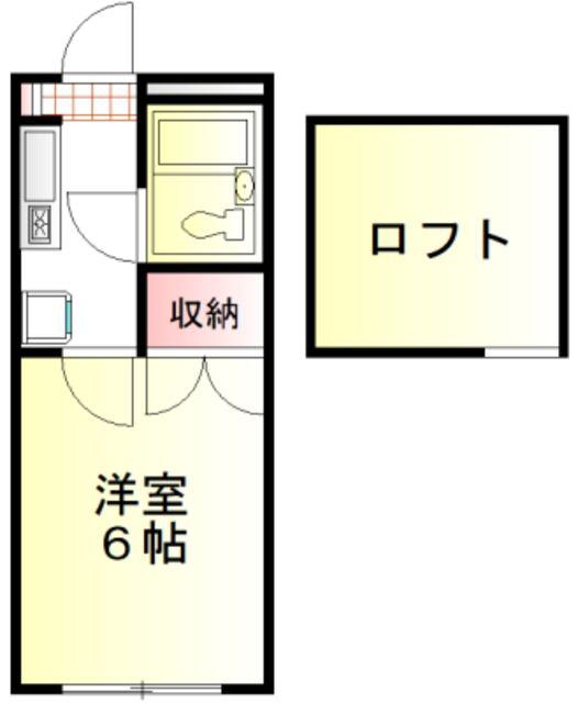 ハイツ上福岡(1K/2階)の間取り写真