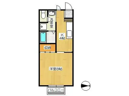 ガーデンハイツA(1K/1階)の間取り写真