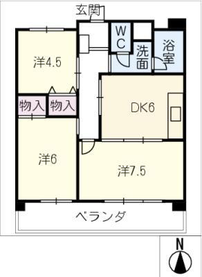 プリミエール弥生(3DK/3階)の間取り写真
