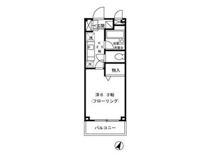 PARTHENON2(1K/1階)の間取り写真
