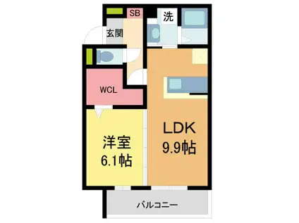 ルミナーレ(1LDK/3階)の間取り写真