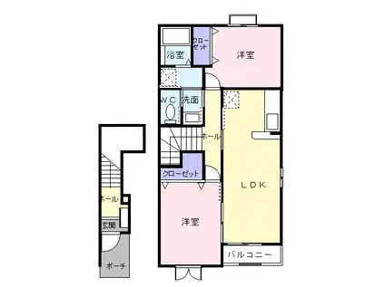サンリットスクエアB(2LDK/2階)の間取り写真