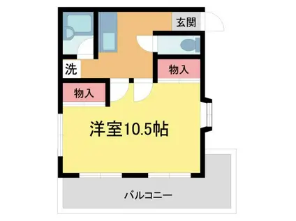 緑台マンション(1DK/2階)の間取り写真
