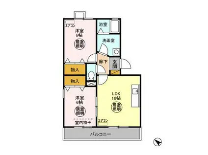 べイコート(2LDK/1階)の間取り写真