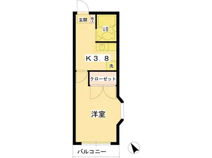 STハウス(1K/2階)の間取り写真