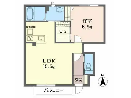 メゾンマスト向中野A(1LDK/1階)の間取り写真