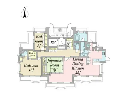 名鉄瀬戸線 尼ケ坂駅 徒歩11分 5階建 築35年(3LDK/5階)の間取り写真