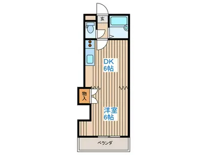 ブルームハイツ中央(1DK/4階)の間取り写真