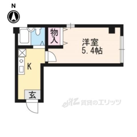 バインオーク METS(1K/4階)の間取り写真