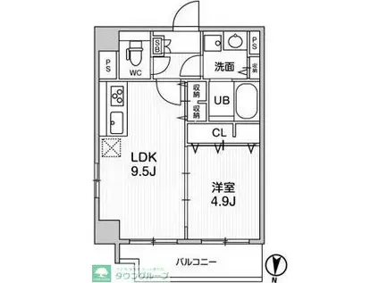 ROOTS RYOGOKU(1LDK/2階)の間取り写真