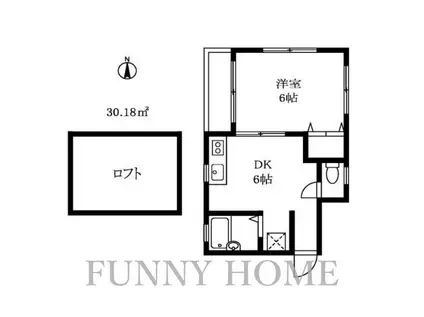 グリーンウッズ(1DK/3階)の間取り写真