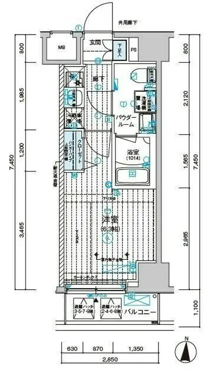メインステージ千住中居町 7階階 間取り
