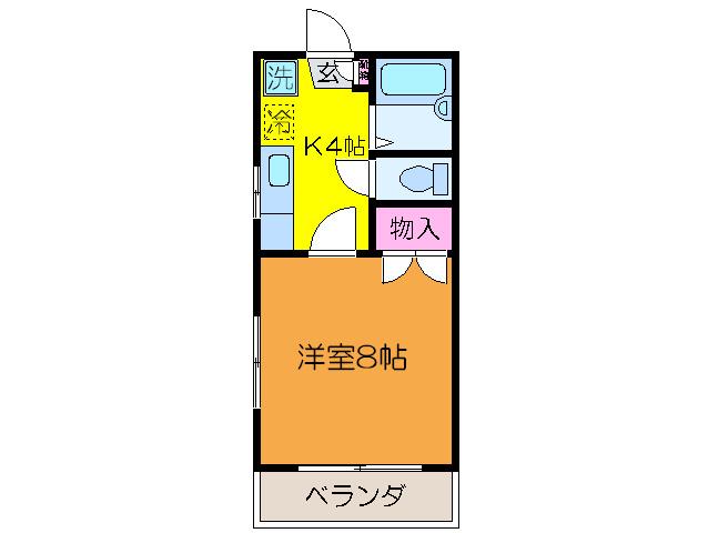 フォレストブライト(1K/1階)の間取り写真