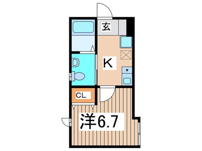 アークニュー相模原(1K/2階)の間取り写真