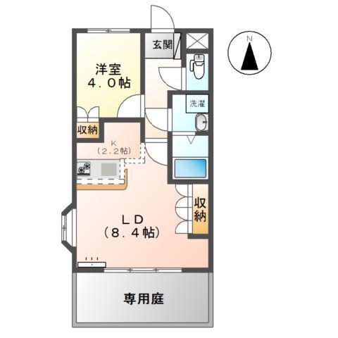 グレイス・エクセレンス(1LDK/1階)の間取り写真